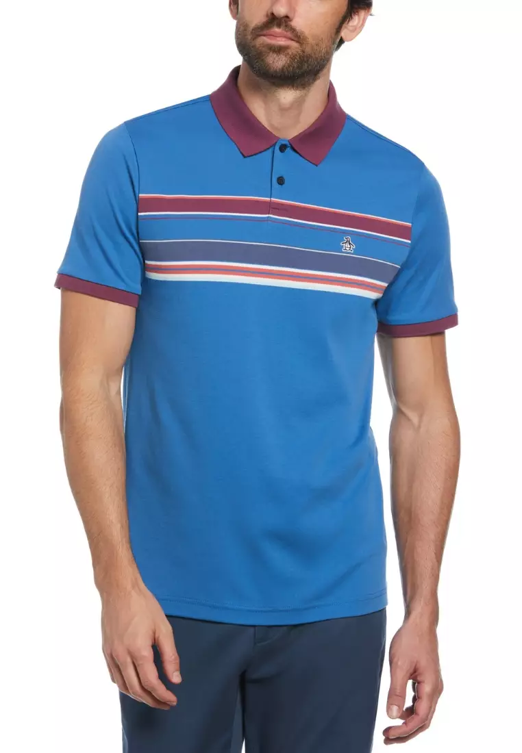 53% OFF Original Penguin Interlock Chest Stripe Short Sleeve Polo Shirt