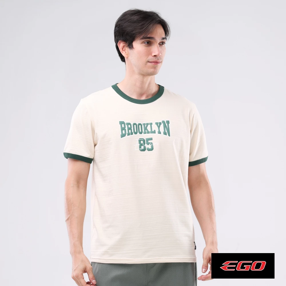 36% OFF Ego Round Neck Streaky Short Sleeves EOT02-0153 [Tshirt for men, T-Shirt, T Shirt]