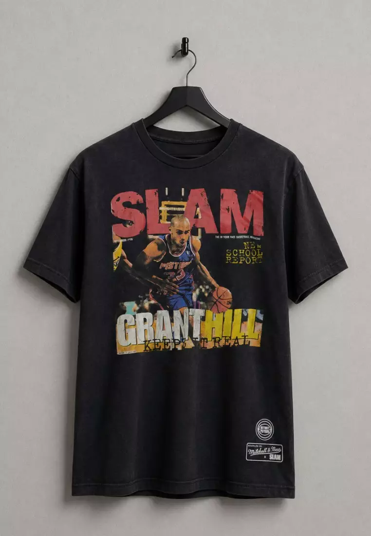 41% OFF Mitchell & Ness Slam Tee Grant Hill Detroit Pistons T-Shirt [6Q3]