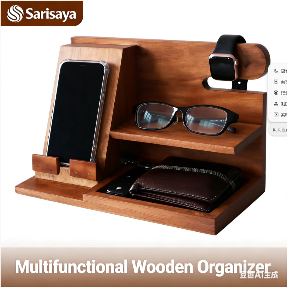 46% OFF Wood Phone Docking Station Ash Key Holder Wallet Stand Watch Organizer Men Gift Husband Wife Anniversary Dad Birthday Nightstand
