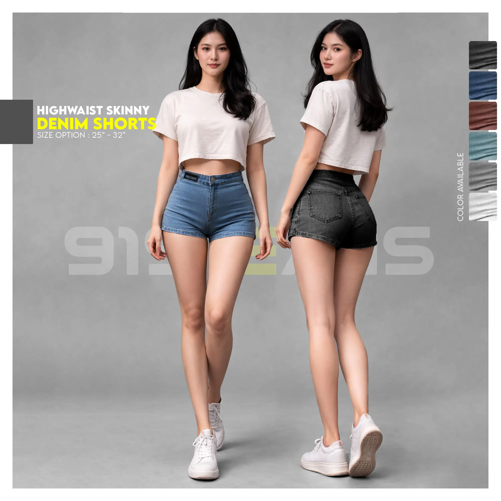 61% OFF 919 JEANS PH : 6 Colors Womenswear Korean Casual Streetwear Fashion High Waist Denim Skinny Shorts Fitted Style Maong Bottom Jeans Short - Waist : Size 25" to 32" (236 Series)