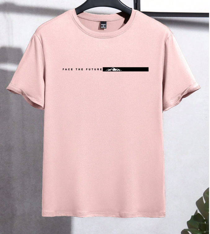 15% OFF NEOREFINED Men's Casual Slim Fit Round Neck Short Sleeve T-Shirt With Slogan & Mountain Print, Summer
