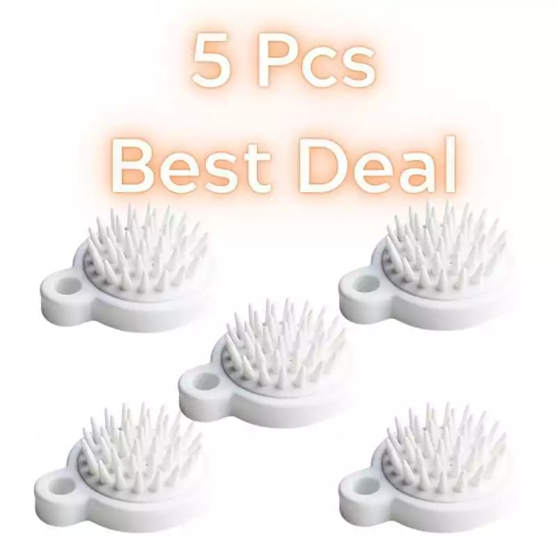 32% OFF 5PCS Shower Brush Silicone Shampoo Hair Massage Brush Hair Cleaning Comb