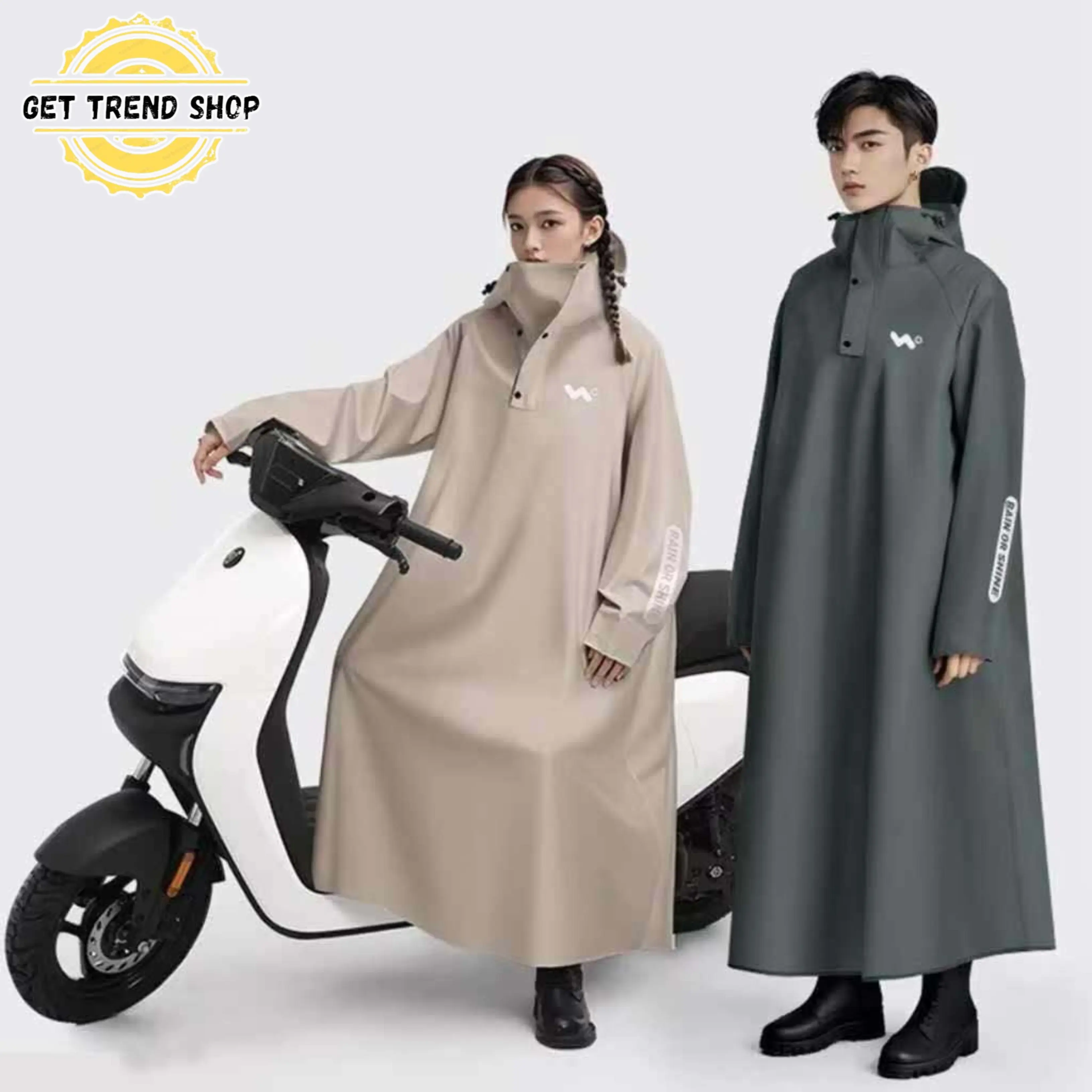 16% OFF Raincoat Poncho Rain Coat Thickened and Lengthened Piece Motorcycle Raincoat for men women