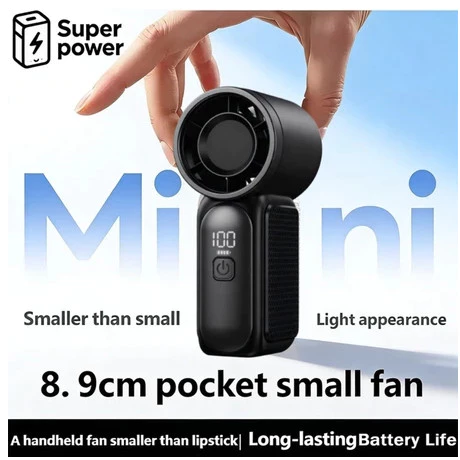 62% OFF Smilee Smallest Fan 3600mAh Portable Mini Handheld Fan 3.5-inch 16900 RPM High-Speed Personal