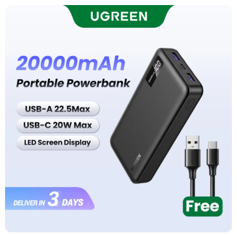 33% OFF UGREEN 20000mAh 25000mAh Powerbank PD 145W Fast Charging Powerbank 10000mAh PD 20W for Dell Lenovo MacBook Air SAMSUNG S26 S25 Ultra xiaomi iPhone 18 17 pro max Mobile Phones Power Adapter