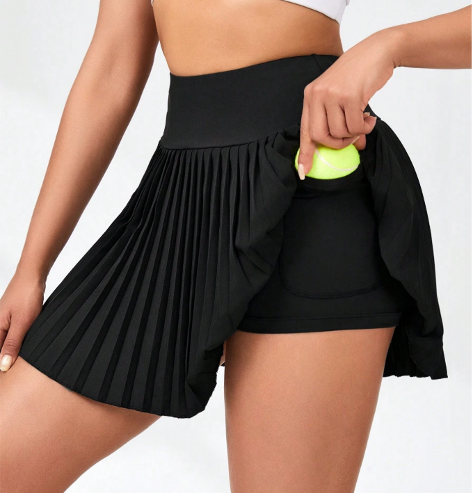 10% OFF Activina Women's Solid Color High Waist Sports Skort With Pleats Tennis Skirt
