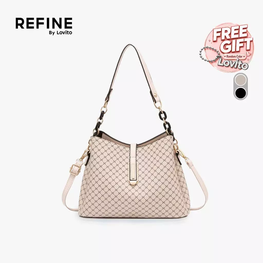 21% OFF (Refine by Lovito) Women Elegant Plain Large Capacity One Shoulder And Cross Body Bucket Bag Small shoulder bag LFAR11016