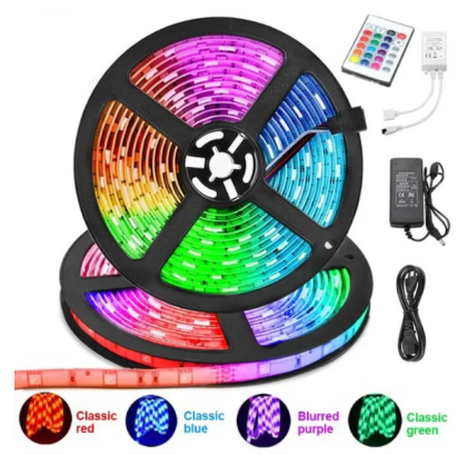 23% OFF 5M/10M/15M/20M RGB Led Strip Lights 3528 DC/12V Waterproof With Remote Adapter