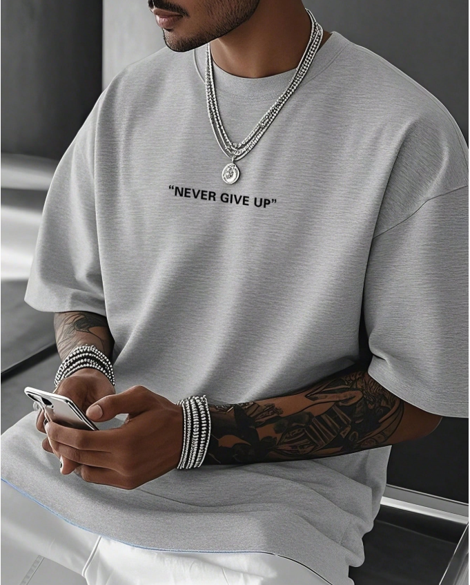 13% OFF Men's Casual Slogan Printed Short Sleeve T-Shirt, Summer