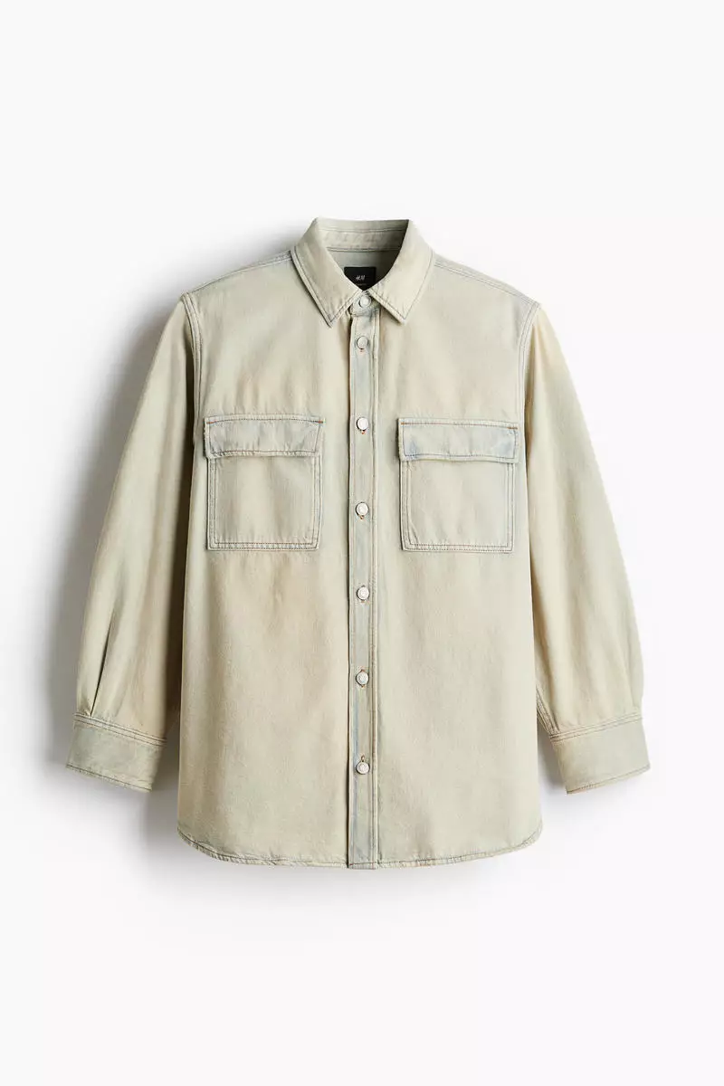 60% OFF H&M Oversized Fit Denim shirt