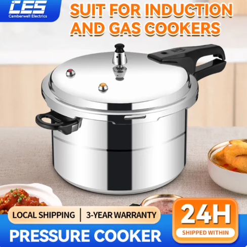 70% OFF CES Pressure Cooker 3L, 4L, 5L, 7L 9L Domestic Gas Stainless Steel Pressure Cooker Multi-Function Non-Stick Cooker Capable Of Steaming, Stewing, Boiling, And Fast Cooking Anti Scald Handle Safety Valve