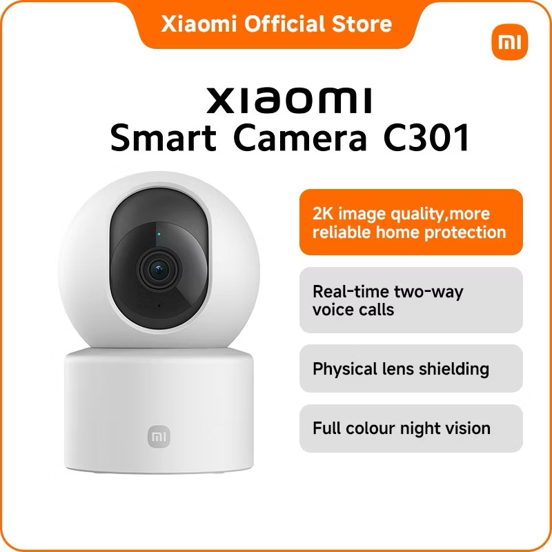 ￼Xiaomi Smart Camera C301| 2k image | Physical lens shield | Indoor |Voice calls | Night Vision | Human Detection | CCTV Camera