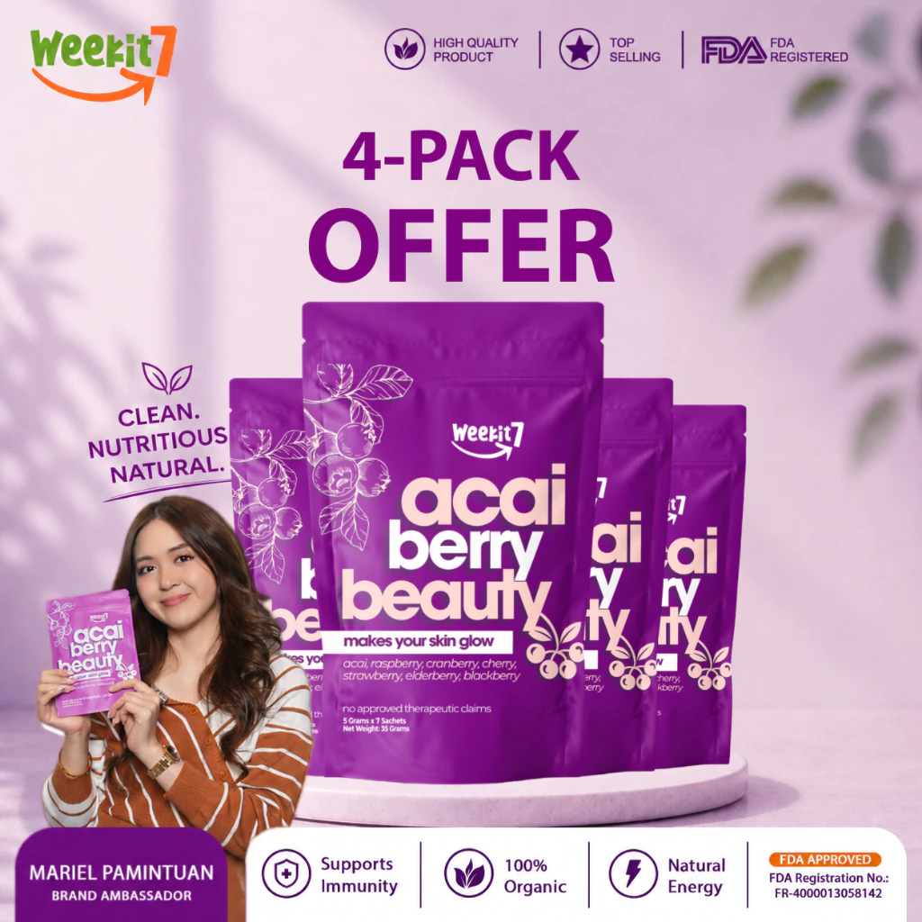 69% OFF 4Packs Weekit7 Acai Berry Powder-Immune Health,UTI/PCOS,Detox Slim,Healthy Juice,Beauty Drink,FDA