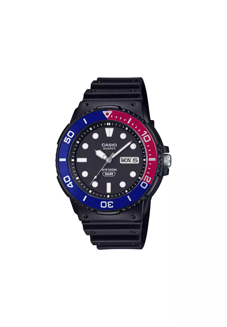 55% OFF MRW-230H-1E2V Men Analog Watch Black Resin Strap