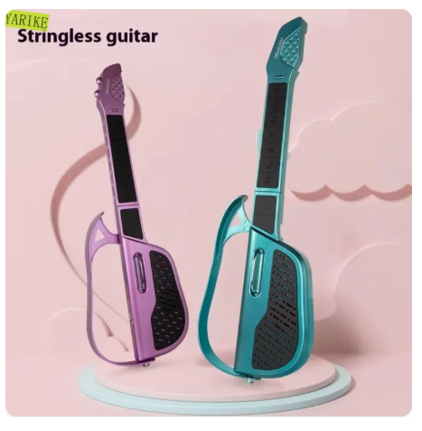 55% OFF LUXEMO with Auto Chord Foldable Electric Stringless Guitar Simple Portable Musical Instrument Toy Beginner Practice Guitar Kids Student