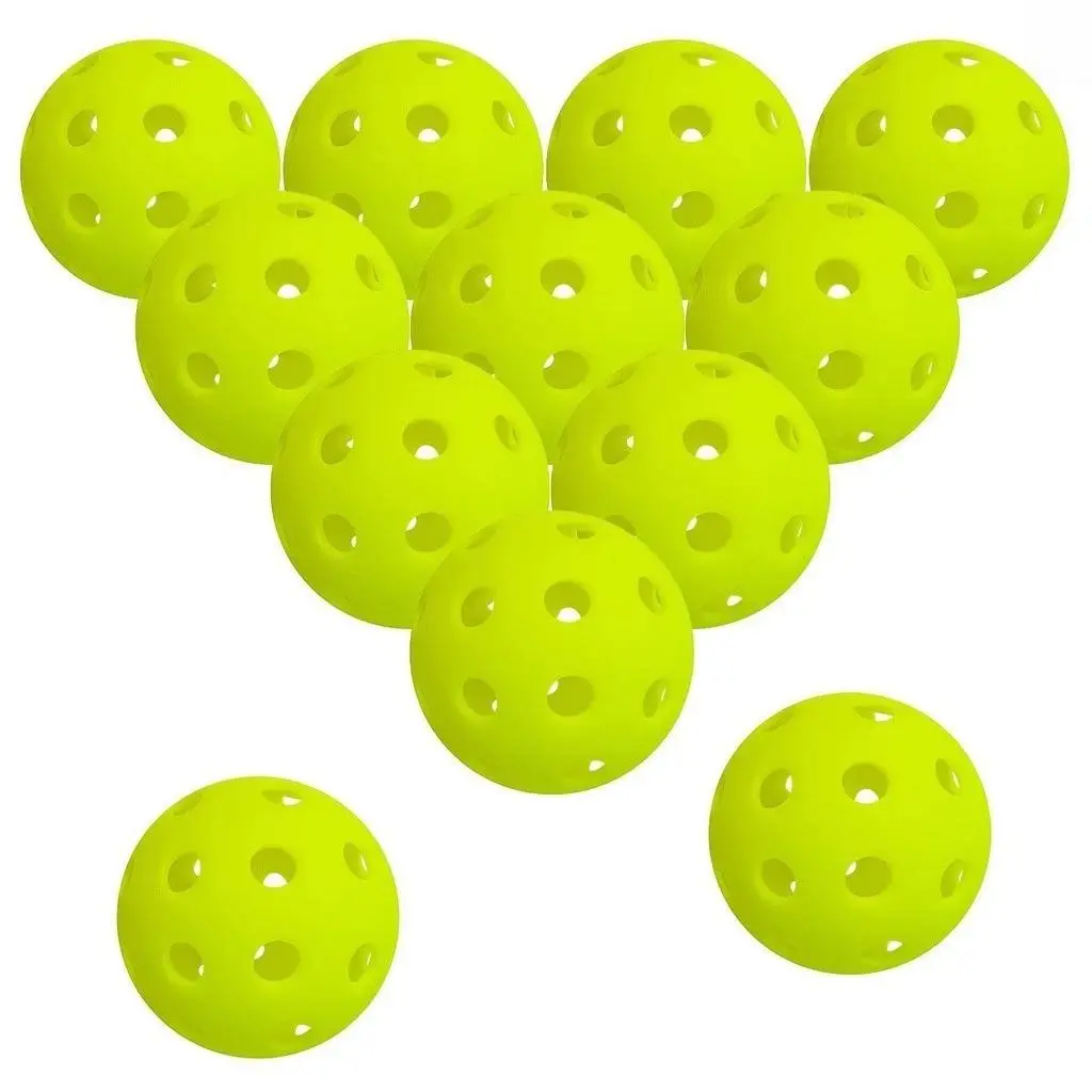 50% OFF 12PCS Pickleball Balls 12 Packs 40 Holes Outdoor Pickleball Balls for Outdoor Courts