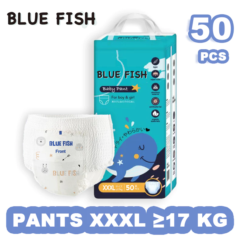 44% OFF Blue fish Baby Pull Up Pants Baby Disposable Diapers 50Pcs Tape Diaper Pants For Baby Training Diaper