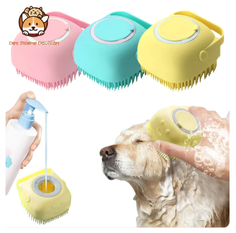 76% OFF Pet Shower Brush Brush Shampoo Dispenser for Dog Hair Brush for Bath Comb Bathroom Grooming Cats