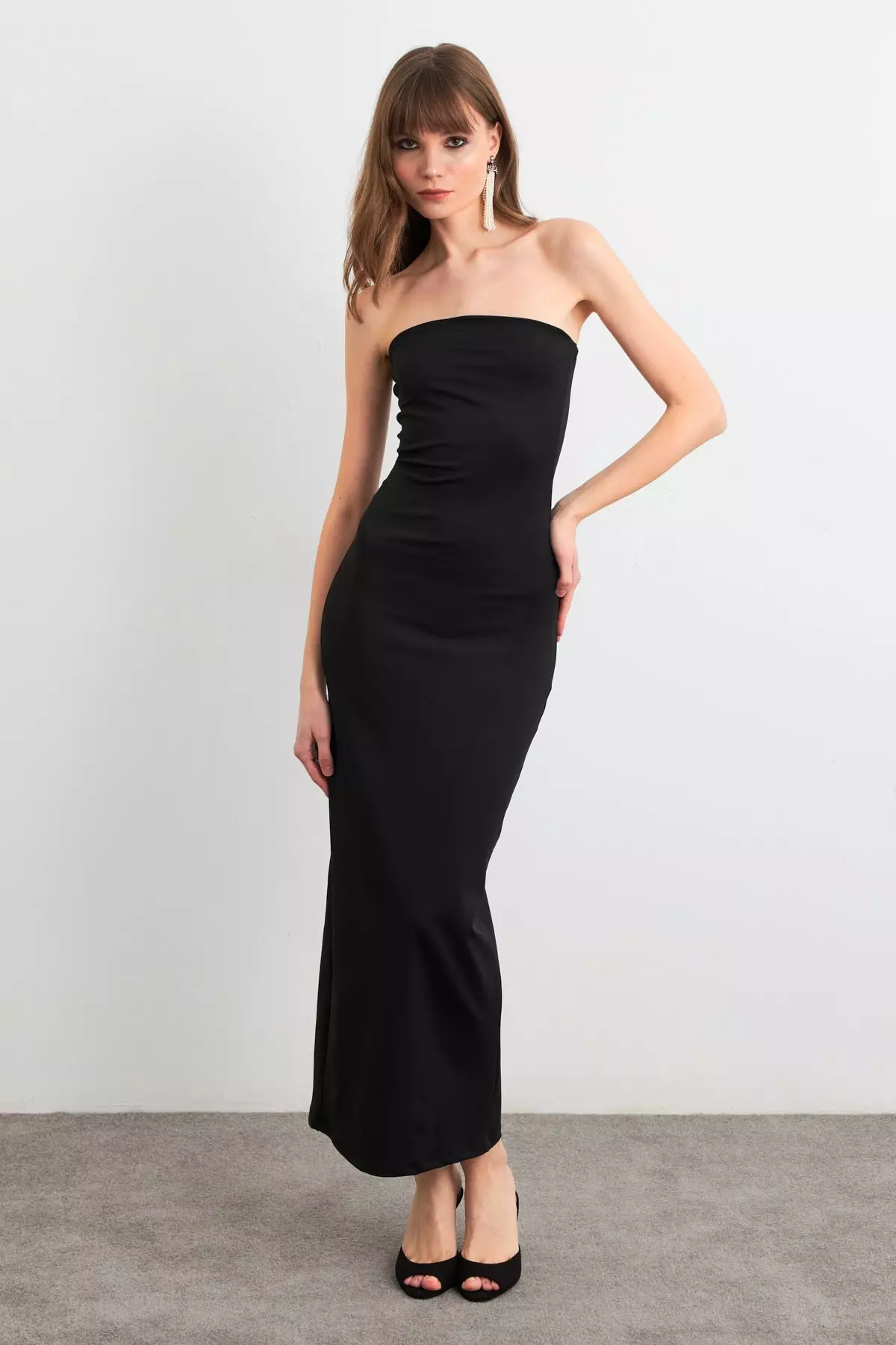 42% OFF Cool & Sexy Strapless Slit Maxi Dress