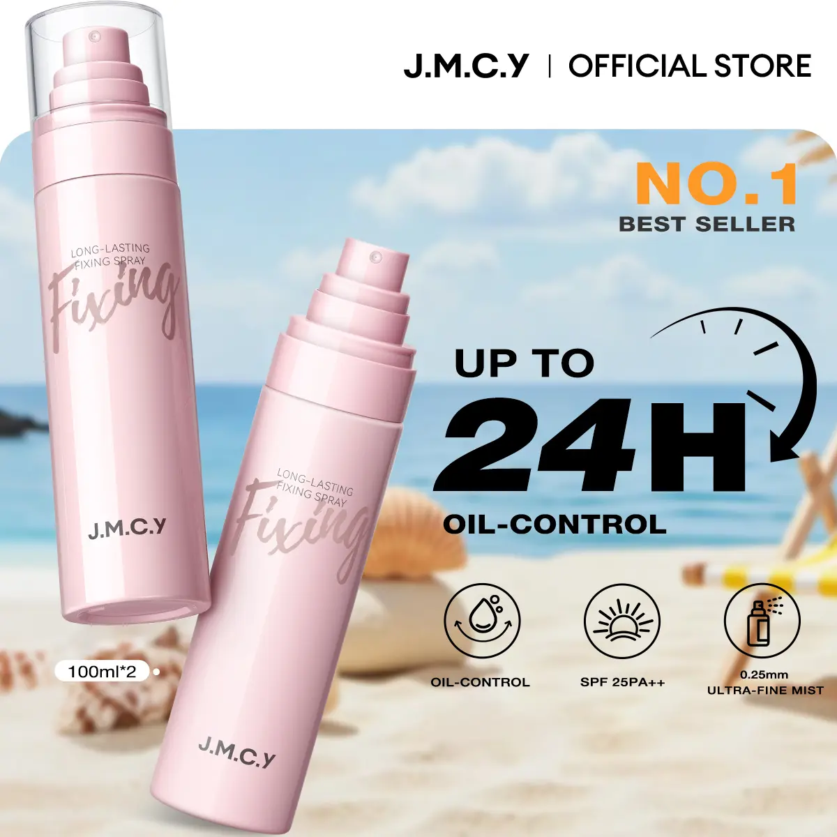 78% OFF【FDA Approved】JMCY Long-Lasting Makeup Setting Spray 100ml 24 Hour Hold, Sweat-Proof & Shine Control with SPF25 PA++