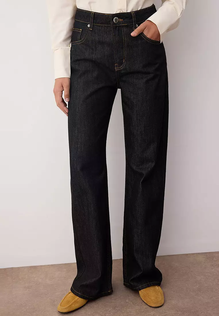 36%  OFF Trendyol High Waist Wide Leg Jeans