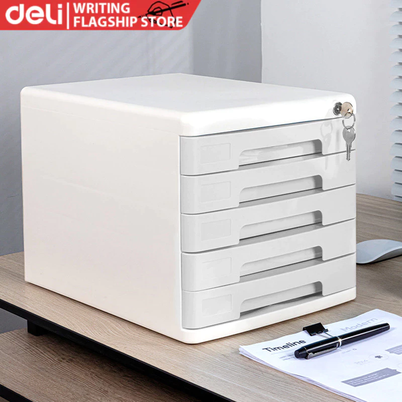 4% OFF Deli 5 Drawers File Organizer Cabinet 9779 Desktop Document Storage School Office Supplies