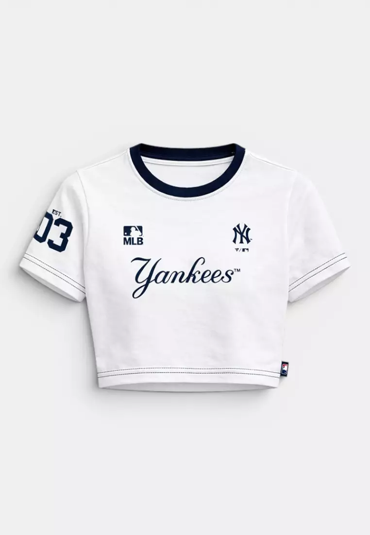 45% OFF MLB New York Yankees Crop Top for Women Blank Collection Cropped T-Shirt