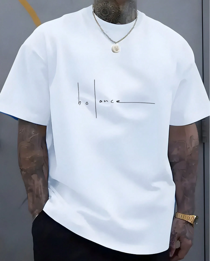 11% OFF Men's Fashion Letter Print Round Neck Short Sleeve Casual T-Shirt