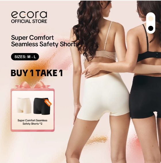 [Buy 1 Take 1] Super Comfort Seamless Safety Short, High Waist Anti Roll Design, Seamless Short, Mid