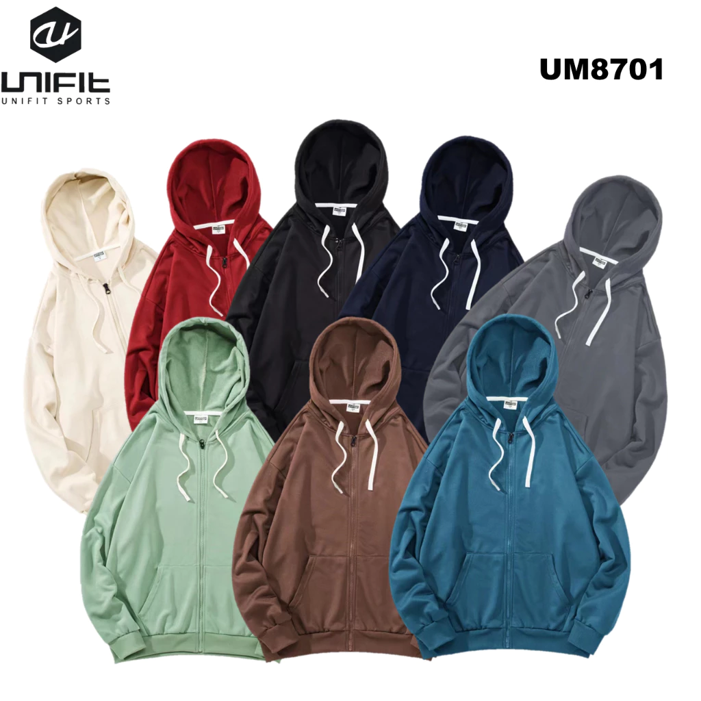48% OFF UNIFIT Men's Hoodie Jacket With Zipper Plain Fashion Sweat Shirts Long Sleeve UM8701