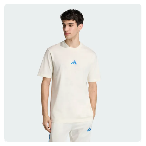 40% OFF adidas Lifestyle Essentials Small Logo Single Jersey Tee Men White KC0904