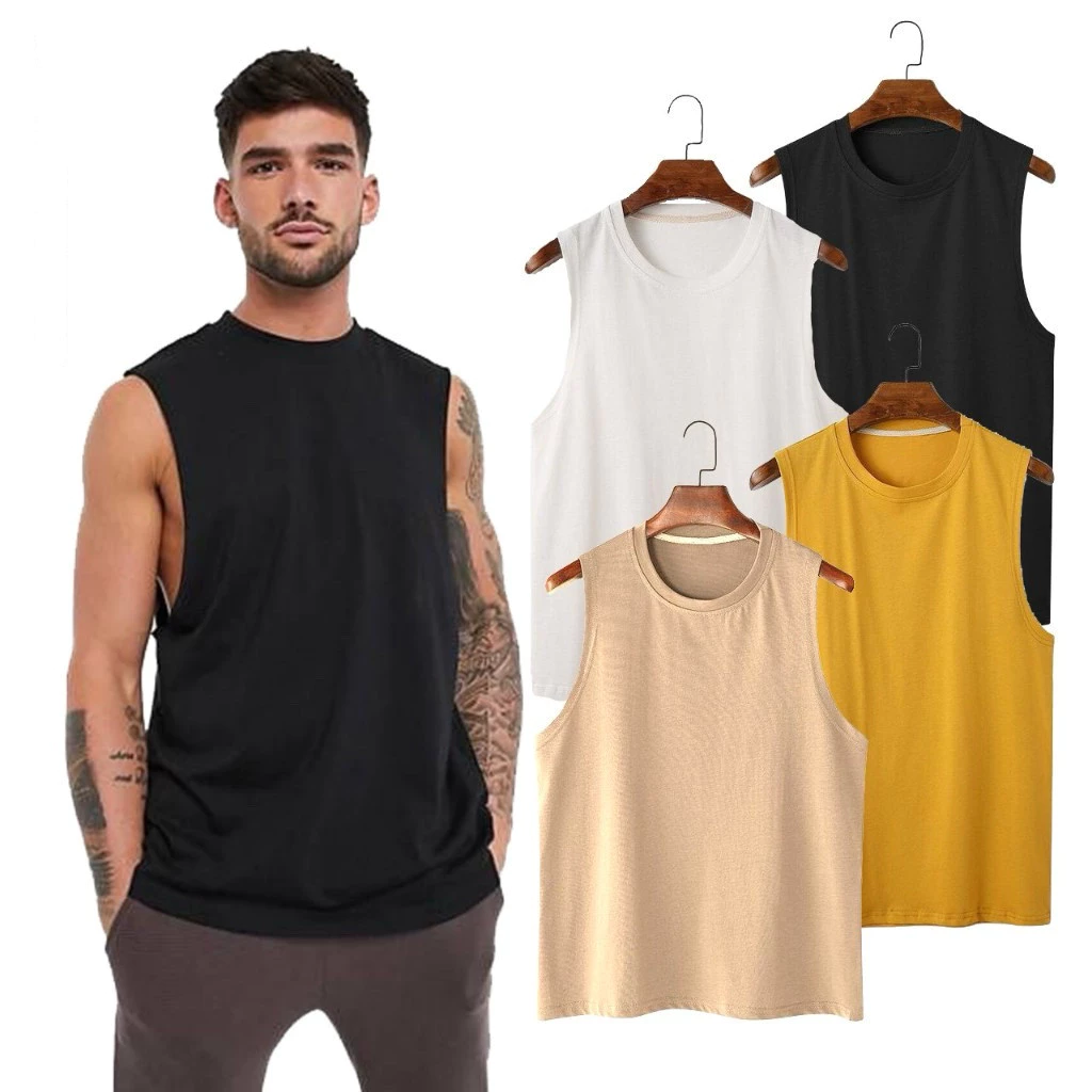 90% OFF Exclusive Tank Top Men Muscle Tee Plain Sando for Men sleeveless vest casual sports T-shirt