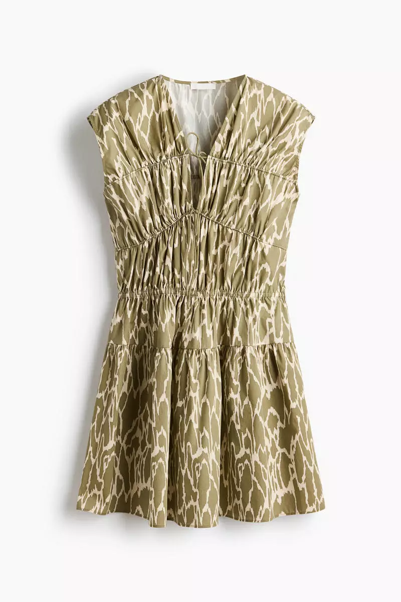 70% OFF H&M Drawstring-detail poplin dress