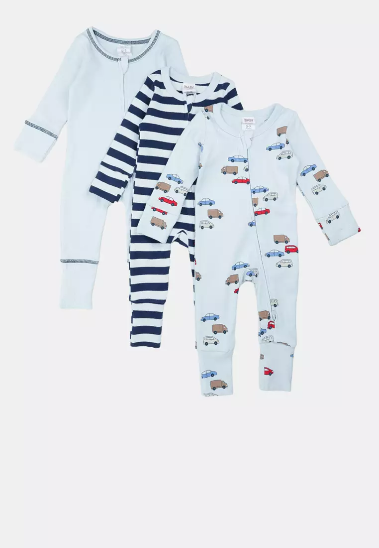 44% OFF  Cotton On Kids The 3-Pack Long Sleeves Rib Romper