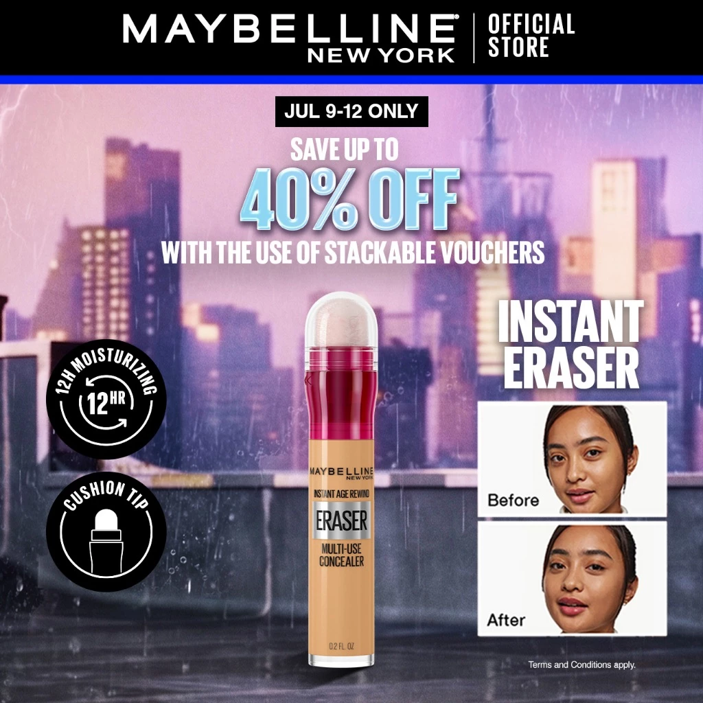 32% OFF Maybelline Instant Eraser 12HR Multi-use 2-in-1 Cushion Concealer & Treatment, Full Coverage