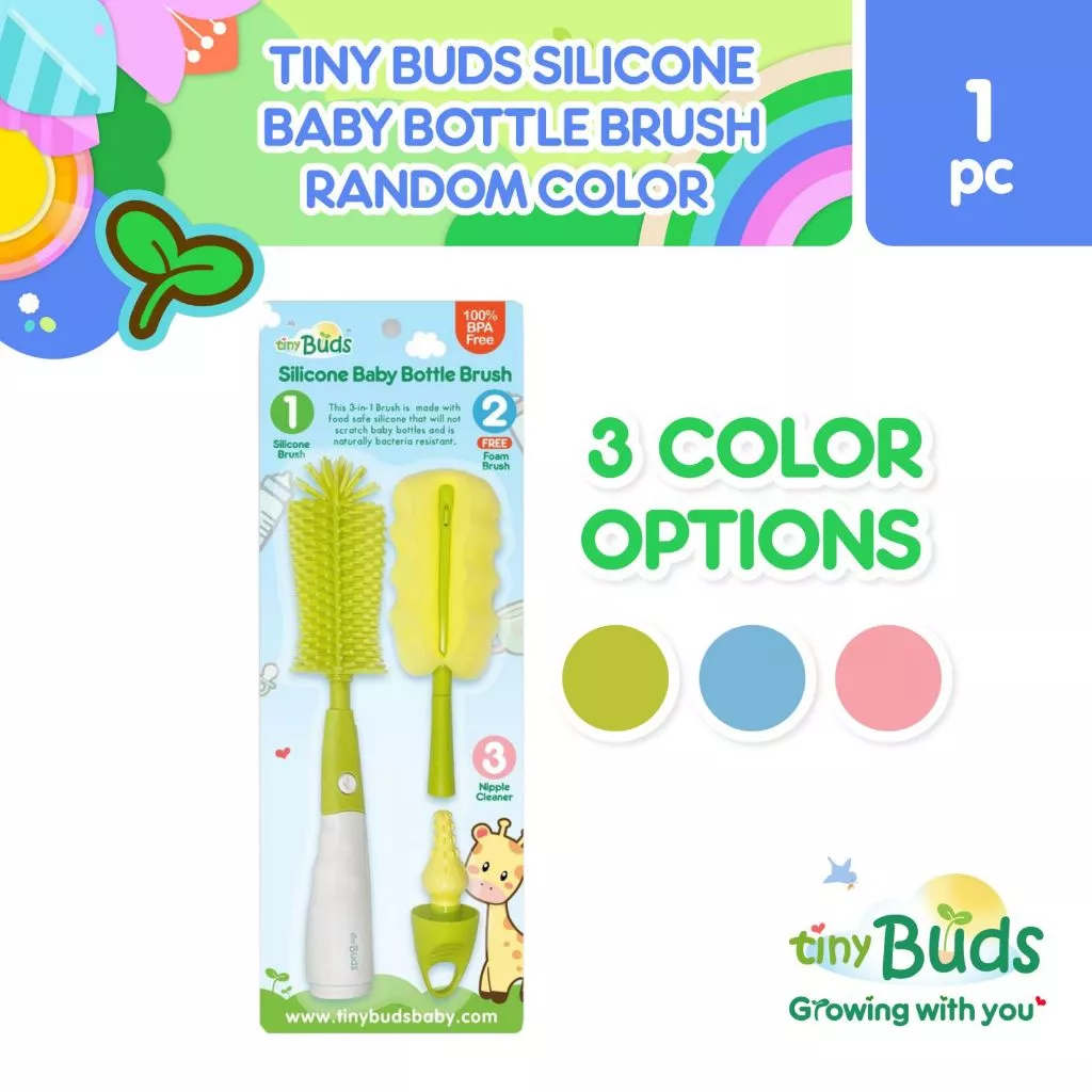 20% OFF Tiny Buds Non-Scratch Silicone Baby Bottle Brush- Random color