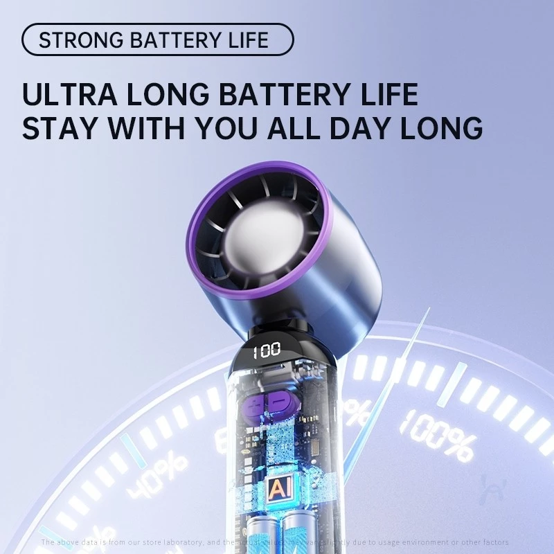 55% OFF Portable Hand Fan 100 gear speed turbol fan USB Rechargeable Small Pocket fan with LED screen