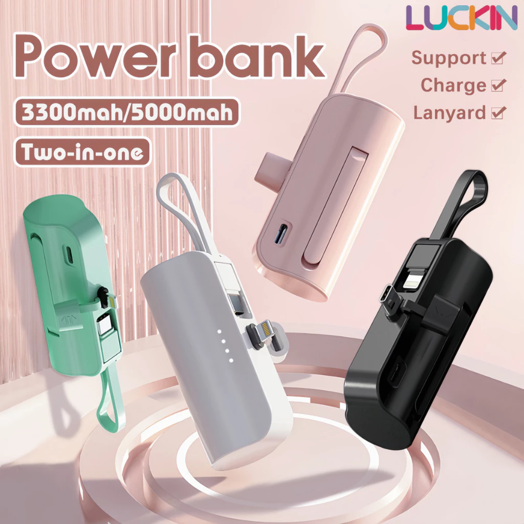 29% OFF 2in1 PowerBank 8000mAh Mini Power Bank Type-C iOS Fast Charging Wireless PowerBank Built In Cable