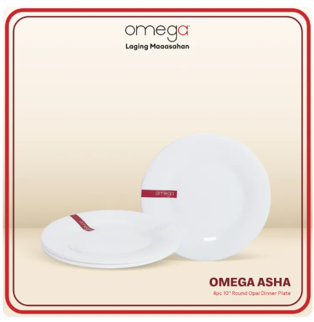14% OFF Omega Houseware 4pc Asha Round Opal Dinner Plate / Bowl Set with Gift Box 10" , 8" , 6.5"