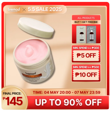 60% OFF Bremod Premium Series Intensive Cocoa Butter Hair Mask Wheat Protein B5 Collagen Argan Oil Moisturize Repair Damage 500ml BR-H046/BR-H047/BR-H048/BR-H049