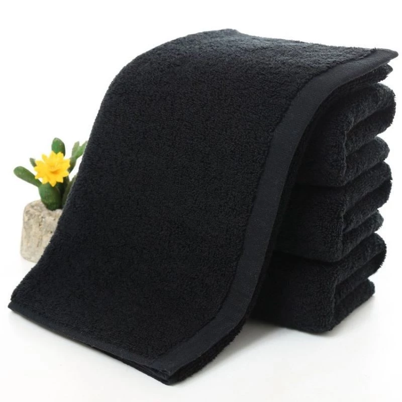38% OFF Super Absorbent Soft Cotton Back Towel BLACK (35x70cm)
