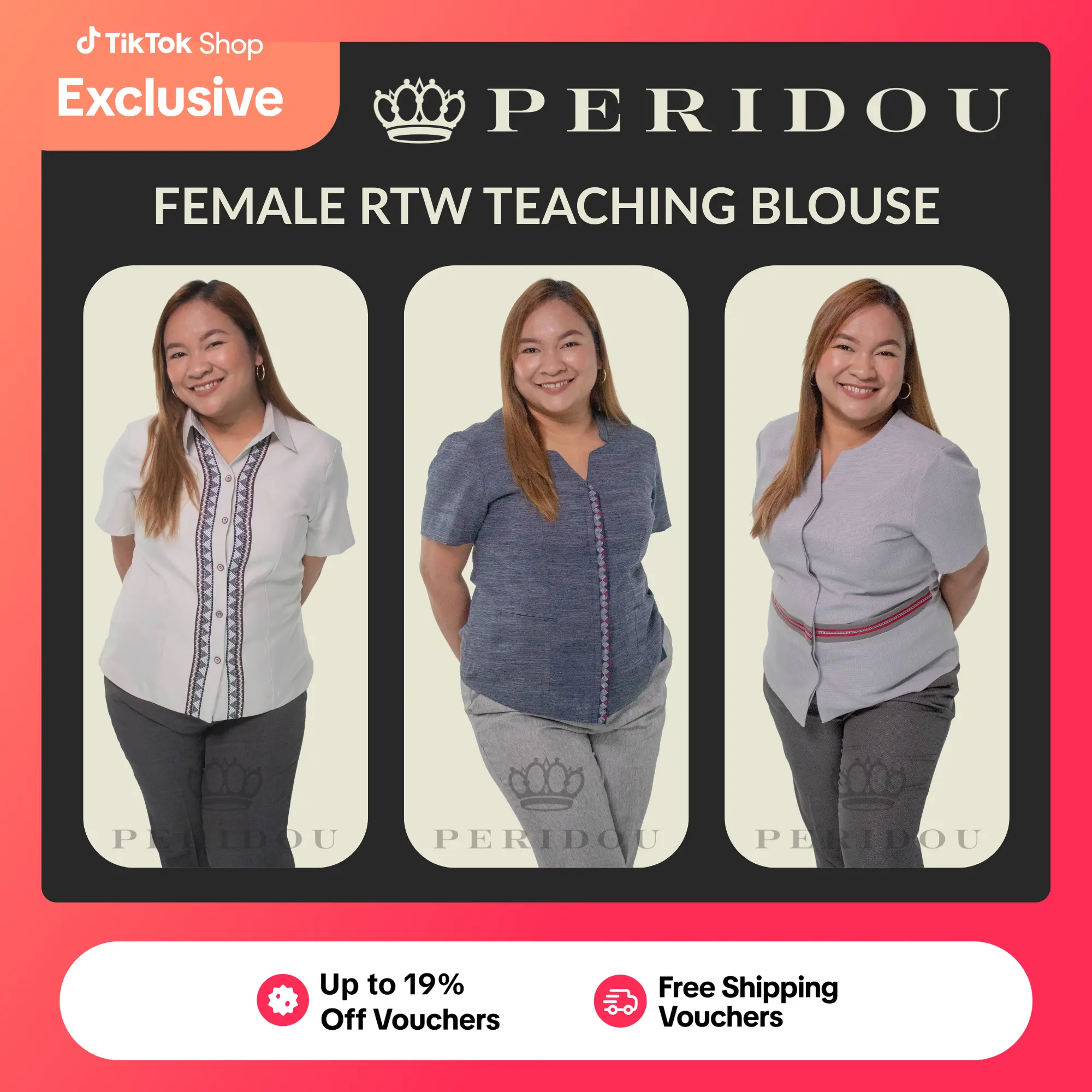 22% OFF Peridou Blouse Only Female Ready-To-Wear Teaching Uniform