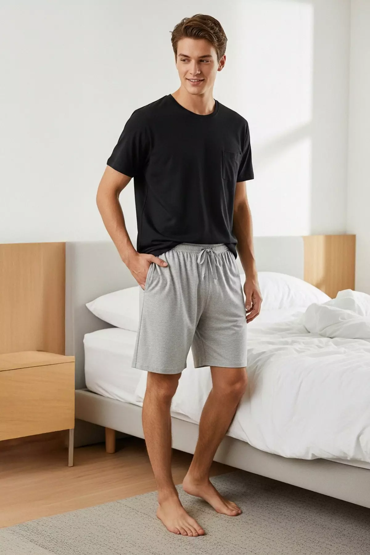 28% OFF Knitted Shorts Pajama Set