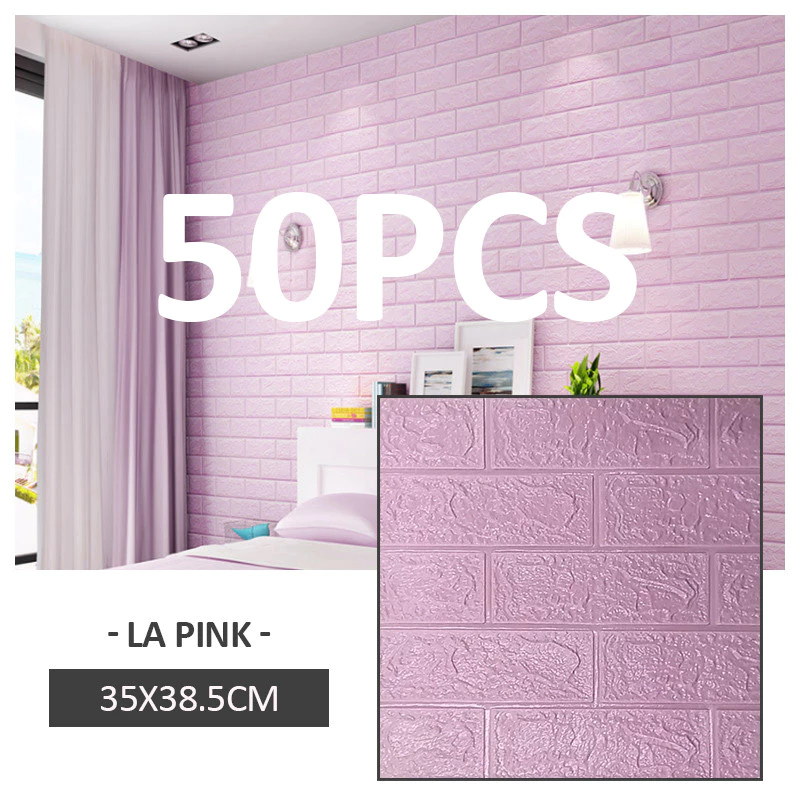 73% OFF 50PCS 3D Waterproof Wall Sticker wallpaper 35*35 Foam Self Adhesive DIY adhesive Wallpapers Sticker