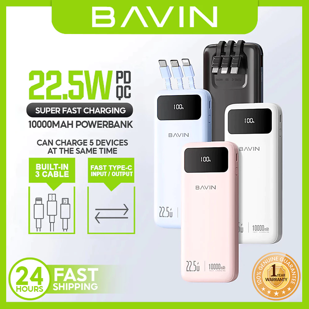 62% OFF BAVIN PC1072 10000mAh / PC1102 20000mAh 22.5W Powerbank Fast Charging w/LED Display for iP 16 Series