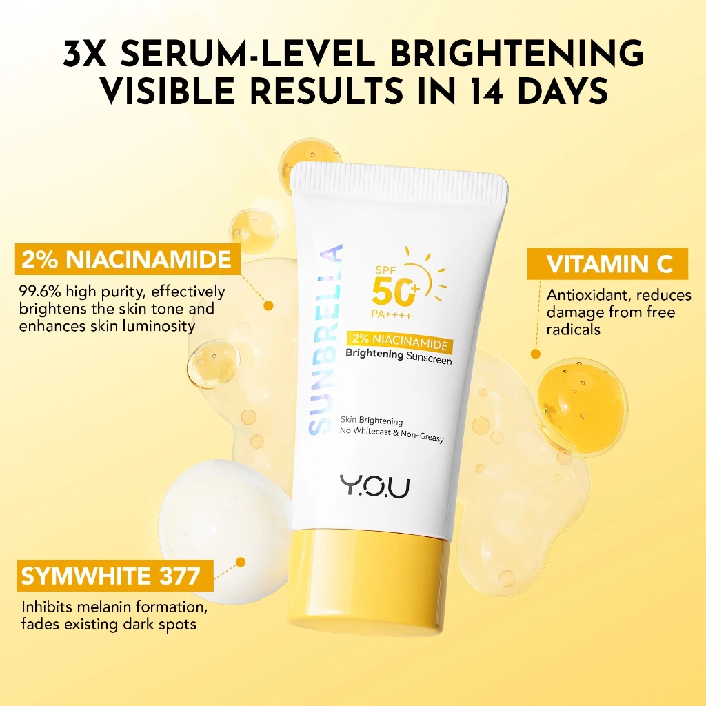 24%OFF Y.O.U Sunbrella 2% Niacinamide Brightening Sunscreen Serum SPF50+ PA+++ 30ml