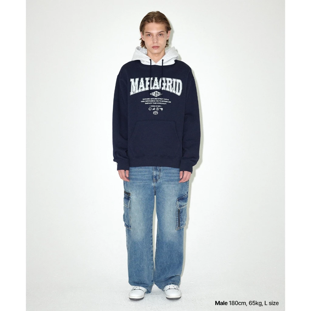 53% OFF [MAHAGRID] Basic Color Block Hoodie_Unisex_Korean style_Fleece design