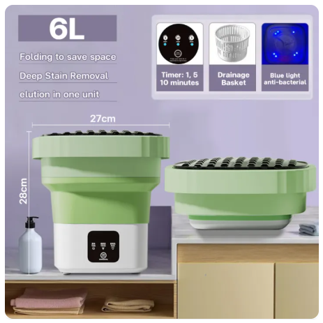 50% OFF Deno Compact Portable Washing Machine 6L/8L/12L/15L with Intelligent Sterilization and Drainage Basket
