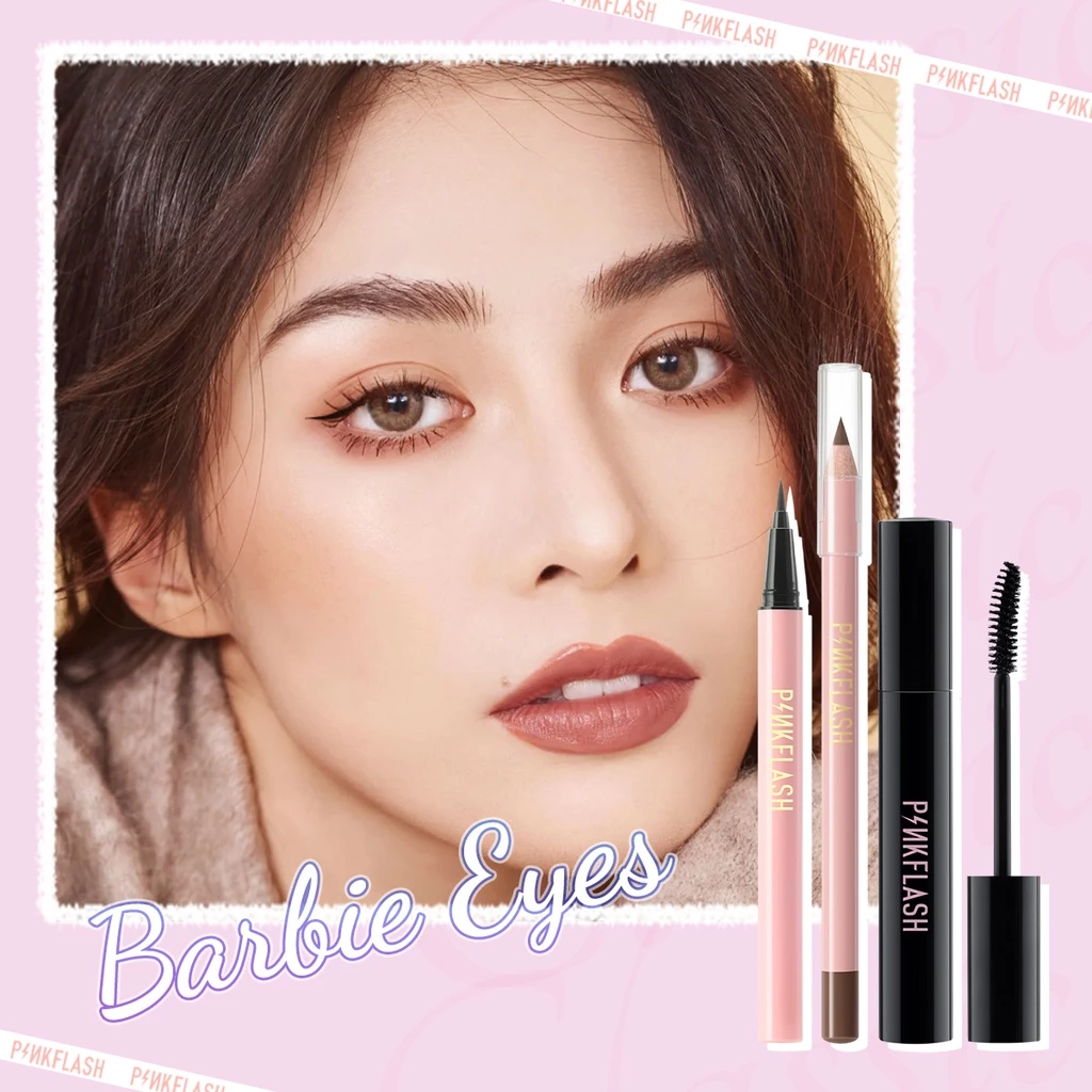 80% OFF PINKFLASH Cosmetics Eye Makeup Set Eyeliner Eyebrow Pencil Mascara Black Daily Use Waterproof Cruelty-Free